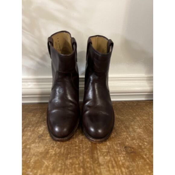 Frye Boots JAMIE STITCH Pull On Dark Brown Womens Size 8 Leather Short - Picture 4 of 9